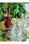 Pasabahce Gold Pattern Cutout Crystal Tea Cup Set Set 18 Pieces Tea Set Special Series of 6 People - 4