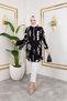 Women's Hijab Clothing & Sportswear Suitable Button Detail Stylish Patterned Woven Viscose Shirt-Tunic - 3