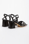 Women's 6 cm Thick Heeled Stone Open Front Evening Dress Shoes - 3
