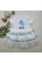 1-2-3 Years Sequined Mickey Printed Brode Skirt Girl Baby Dress Turquoise