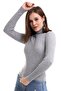 Turtleneck Ribbed Knitwear Sweater Knitwear Blouse 2017 Gray - 6