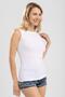Women's Cotton Crew Neck Sleeveless Combed Cotton Body T-Shirt White - 4