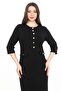 Button Detailed Covered Pocket Dress Midi Length Dress 262 - 2