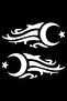Flaming moon star auto side window sticker 20 x 8 cm right/left 2 pieces - 3