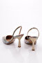 Women's Closed Front Pointed Toe Heeled Shoes Yellow Snake 818421085 - 3