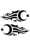 Flaming moon star auto side window sticker 20 x 8 cm right/left 2 pieces