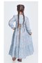 Muslin Fabric Girls' Long Sleeve Hijab Dress M00705 Blue - 2