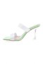 5155-23y Women's Transparent Glittered Banded Heeled Slippers - 3