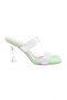 5155-23y Women's Transparent Glittered Banded Heeled Slippers