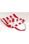 Women's Canvas 2-Pocket Daily Colorful Beach Shoulder Bag Red - 3