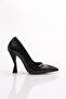 132 Women's High Heel Shoes Black Patent Leather