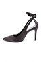 Black Satin - Women's Ankle Strap Thin Heeled Shoes - 3