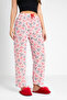 Cotton Thin Breathable Fabric Ribbon Waist Detailed Printed Pocketless Women's Pajama Bottoms - 2