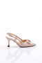 Women's Heart Stone Decorated Heeled Shoes Beige 3531103539