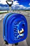 Hedgehog Sonic Kindergarten Nursery with Squeegee 3D Printed 2-6 Years Old Wheeled Travel Suitcase Backpack and School Bag