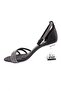 Bar-05-23y Silver Stoned Black Satin Women's Goblet Heeled Shoes - 3