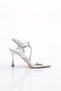 Women's Stone-Patterned High-Heeled Shoes, Silver Metallic 51473564