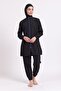 Women's 23203 Drawstring Parachute Full Hijab Swimsuit Black