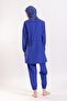 Women's 23203 Drawstring Parachute Full Hijab Swimsuit Cobalt Blue - 4