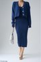 Indigo Women's Knitwear Set - Sling Dress and Cardigan
