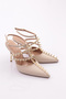 Women's Metal Spiked Heeled Evening Dress Shoes Ten 564521085 - 2
