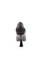 M7046 Women's Pointed Toe Metal Buckle Heeled Shoes Black - 5