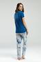 Top Cobalt short sleeve crew neck bottom floral Printed pocket pajama set - 5