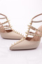 Women's Metal Spiked Heeled Evening Dress Shoes Ten 564521085 - 4