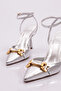 5009 Women's Stoned Ankle-Tied Heeled Shoes - 4