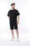 Black Stripe Detailed Men's Shorts T-Shirt Set E7301 - 4