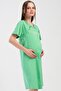 Women's Short Sleeve Maternity Green Tunic C5T3N1O804 - 3