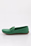 K105 Women's Loafer Shoes with Accessories Green Genuine Leather - 3