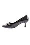 Fb-39-1563 Women's Pearl Stone Twist Accessory Heeled Shoes Black Patent Leather - 3