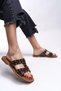 Jilsynora Women's Genuine Leather Slippers 00120763 Brown - 4