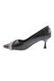 Fb-47-23Y Women's Silver Stone Banded Evening Dress Shoes Black Wrinkled Patent Leather - 3