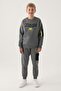 321U5Xw Kappa Sleeve Zipper O-Neck Sweatshirt 7-16 Years Anthracite