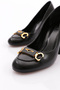 6028 Women's Thick Heeled Shoes Black - 4