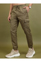 بنطال رياضي كارجو بقصّة Slim Fit وحزام سحب متوسط الارتفاع - 4
