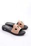 1391-22Y Women's Chain Embroidered Thick Band Slippers Mink - 2