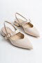 Women's Thick Heel Open Back Classic Heeled Casual Shoes Noble Beige