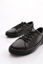 Women's Flat Sole Lace-Up Sneaker Shoes Black 5662678 - 4