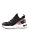 Women's Thick Sole Mesh Detailed Lace up Sneakers Shoes Black 34102831 - 3