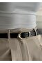 Lemu Black Faux Leather, Gold Buckle Belt 100 cm - 3