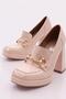 Beige Patent Leather Women's Heeled Loafer - 4912535 - 4