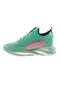 Women's Thick Sole Stretch Detailed Silver Stone Lace-Up Sneakers Shoes Grass Green 4263137 - 3