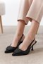Cherry Rubber Detailed Women's Heeled Shoes