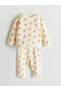 Beige Crew Neck Printed Baby Girl Sweatshirt and Leggings 2-Piece Set - 2