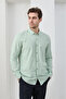 Sarte - Men's Slim Fit Slim Fit Button Collar Linen Look 100% Cotton Flared Shirt - 2