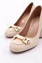 6030 Women's Teesh Detailed Heeled Shoes Tan - 4