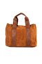Double Striped Genuine Leather Tote Bag